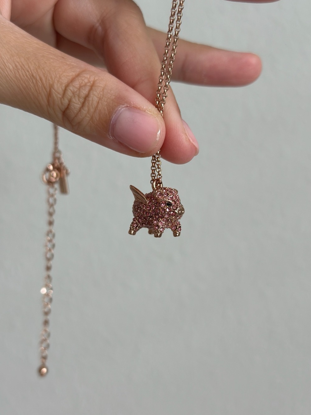 Kate Spade Sparkly Flying Pig Necklace